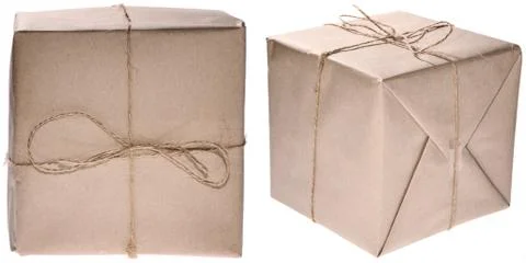 Heap of parcels isolated on white 库存照片