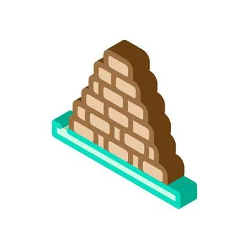 Heap of peat isometric icon vector illustration Stock Illustration