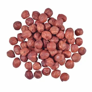 Heap of peeled hazelnuts Stock Photos