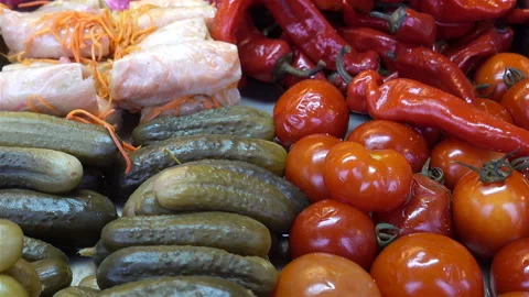 Heap pickles vegetables as background Stock Footage 127272746