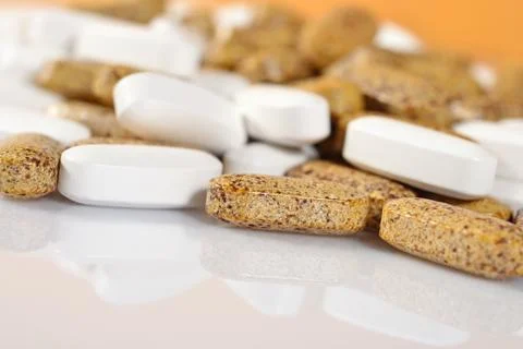 Heap of  pills close up Stock Photos
