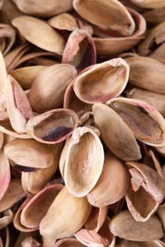 Heap of pistachio nutshells Stock Photos