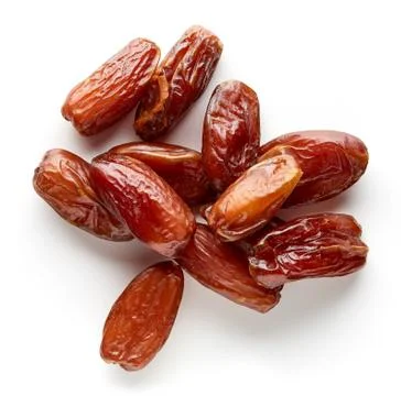 Heap of pitted dates from above Stock Photos