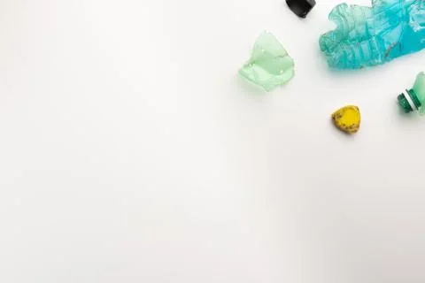 Heap of plastic garbage isolated on white background, copy space Stock Photos