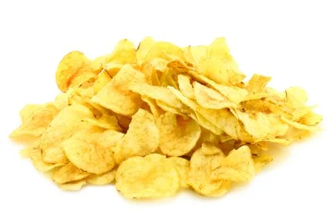 Heap of potato chips Stock Photos