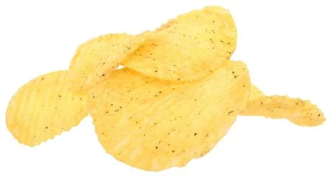 Heap potato chips. Stock Photos
