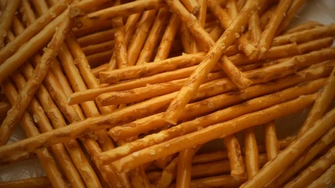 Heap of Pretzel Sticks Video stock 114833693