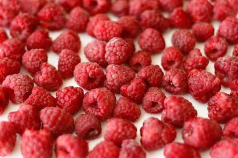 Heap of raspberries full frame background Stock Photos
