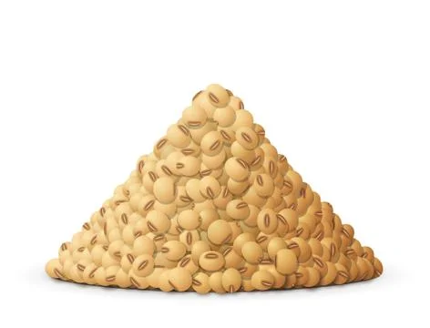 Heap of raw soybeans, side view Stock Illustration