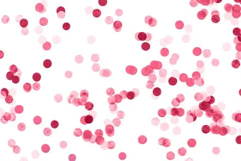 Heap of red confetti background. Flat lay style. Stock Photos