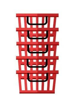 Heap of red shopping baskets Stock Illustration