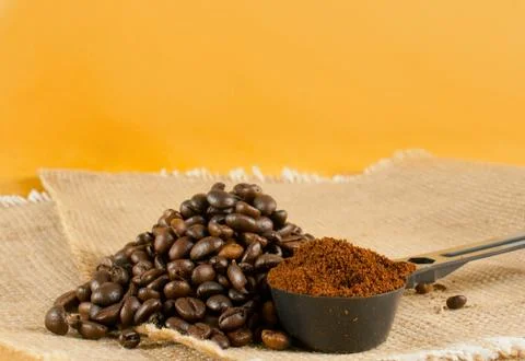 Heap of the roasted coffee beans Stock Photos