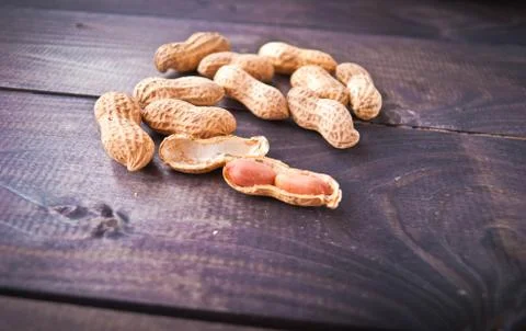 Heap of roasted peanuts Stock Photos