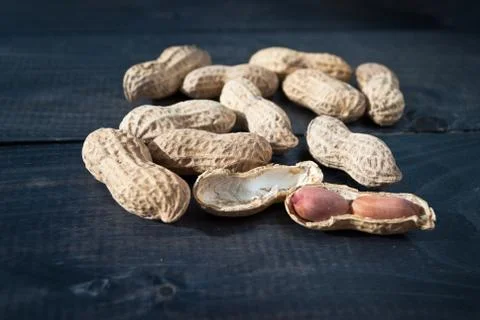 Heap of roasted peanuts Stock Photos
