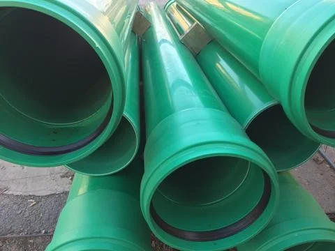 Heap of round plastic tubes Stock Photos