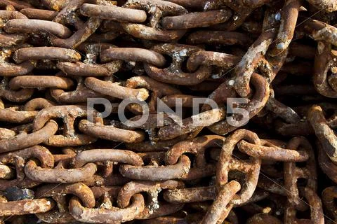 Heap of rusty chain Stock Photos