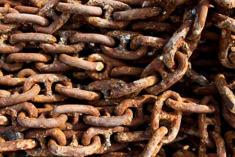 Heap of rusty chain Stock Photos
