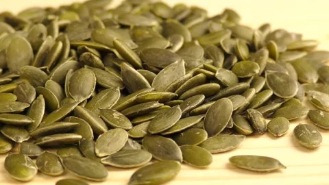 Heap shelled pumpkin seeds Stock Footage 132801638