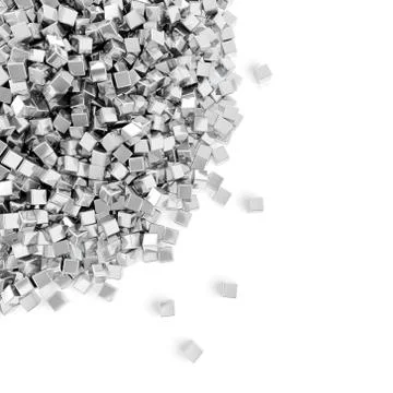 Heap of silver cubes Stock Illustration
