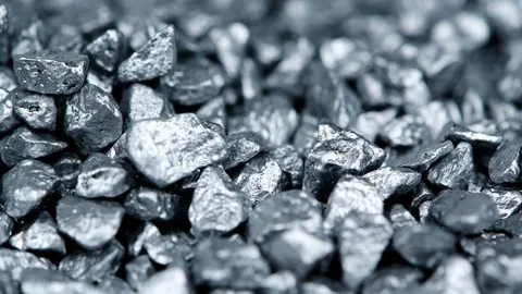 Heap of silver nuggets background (seamless loopable) Stock Footage 129982626