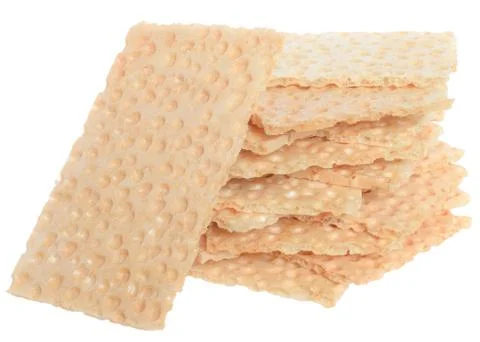 Heap slice of crispbread isolated Stock Photos