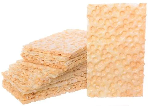 Heap slice of crispbread isolated Stock Photos
