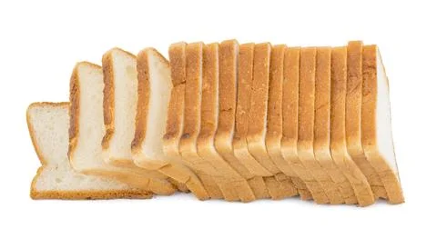 Heap of Sliced Bread on White Background Stock Photos