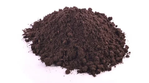 Heap of Soil isolated on white Background - Turn around animation Stock Footage 195976383