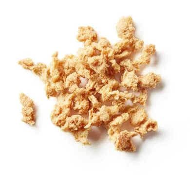 Heap of soya chunks isolated on white, from above Stock Photos