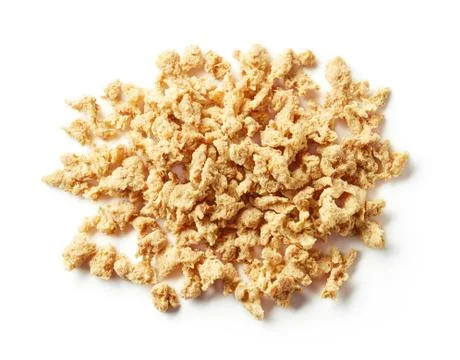 Heap of soya chunks isolated on white, from above Stock Photos
