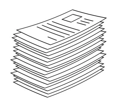 Heap, stack of paper document file web icon vector symbol icon design. Stock Illustration