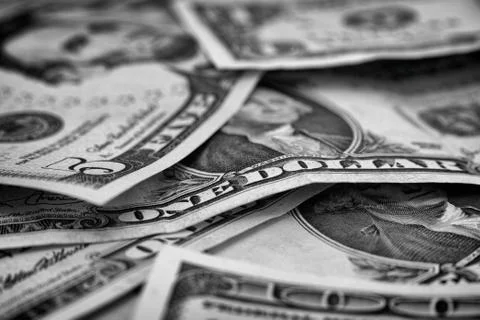 Heap of US dollar bills Stock Photos