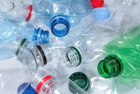 Heap of used plastic bottles Stock Photos