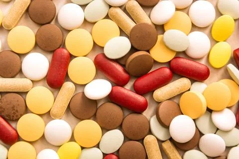 Heap of various pills Stock Photos