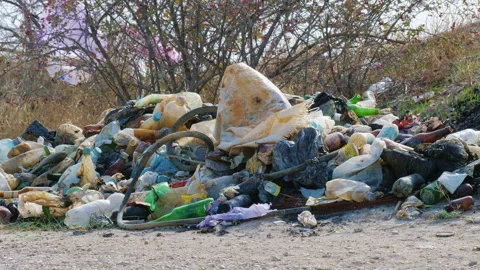 Heap of various plastic litter Stock Footage 194372531