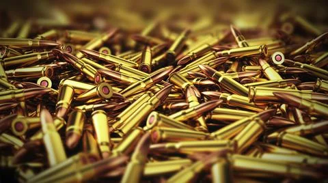 Heap of very old empty bullet shells Stock Illustration