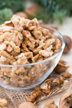 Heap of walnuts Stock Photos