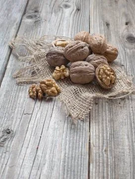 Heap of walnuts Stock Photos