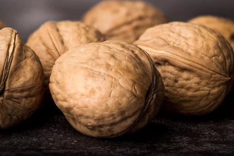 Heap of walnuts Stock Photos