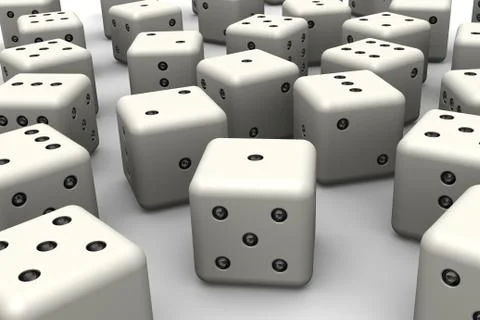 Heap of white dices 库存插图