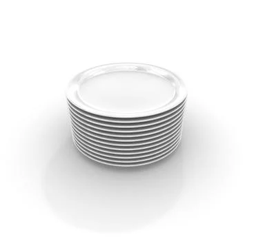 Heap white plates Stock Illustration
