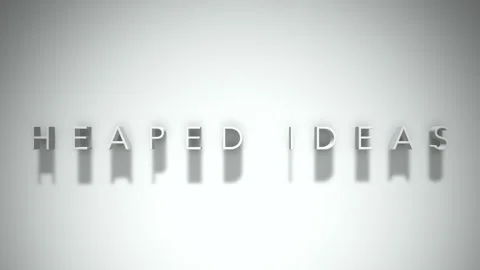 Heaped ideas  3D title animation white text on a white background Video stock 299636836