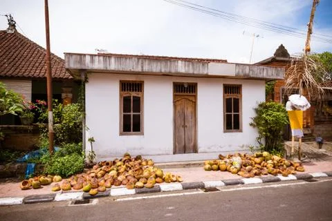 Heaps of coconut shells Stock Photos