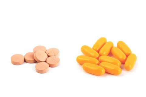 Heaps of pills Stock Photos
