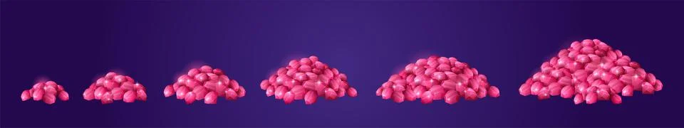 Heaps of precious ruby stones Stock Illustration