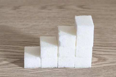 Heaps of sugar cubes Foto stock