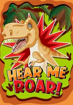 Hear Me Roar Dinosaur Poster Stock Illustration