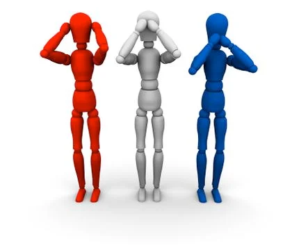 Hear, See, Speak No Evil - Red, White &amp; Blue Stockillustratie