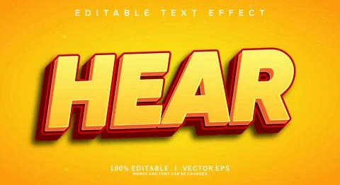 Hear vector text effect with modern style design Stock Illustration