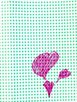 Heard drawing on dotted surface 스톡 사진